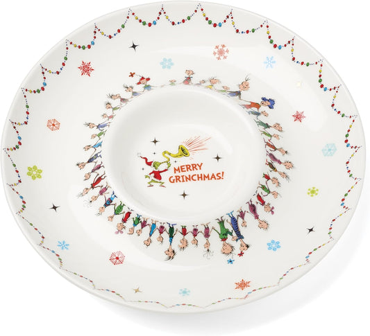 Lenox Dr. Seuss Grinch Christmas Chip and Dip Bowl