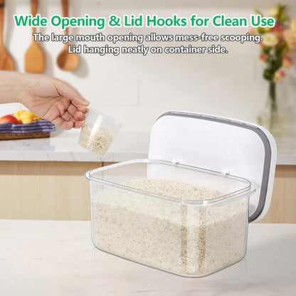 TBMAXS Versatile Storage Container Bin with Pop-up Lid & Scoop, Rice Flour Container Dog Cat Food Storage Container, Laundry Room Organization Household Essentials Kitchen Pantry Organizers
