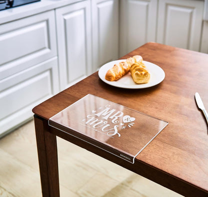 Acrylic Cutting Board with Counter Lip, Clear Cutting Boards for Countertop Protector, Cutting Board for Kitchen Counter, Non-Slip Dough Mat, Kitchen Decor Gadgets House Warming Gifts(24"x18")
