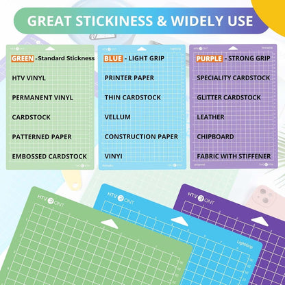 HTVRONT Cutting Mats 12x12, Compatible with Cricut Maker/Explore