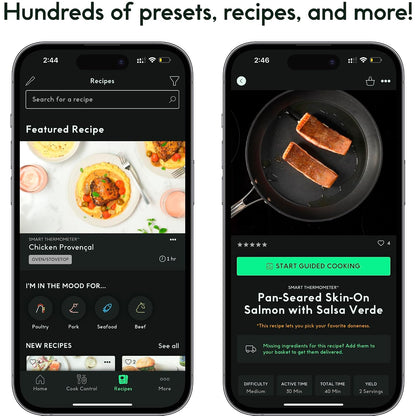 CHEF iQ Sense Smart Wireless Meat Thermometer with Ultra-Thin Probe, Unlimited Range Bluetooth Meat Thermometer, Digital Food Thermometer for Remote Monitoring of BBQ Grill, Oven, Smoker, Air Fryer