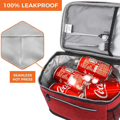 opux Insulated Lunch Box Men Women, Lunch Bag for Work School, Leakproof Soft Cooler Tote Adult, Large Lunch Pail Kids Boys Girls, Picnic Beach Food Bag with Shoulder Strap, Purple Floral