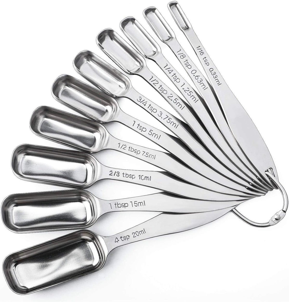 FANGSUN Stainless Steel Measuring Spoons, Narrow Design
