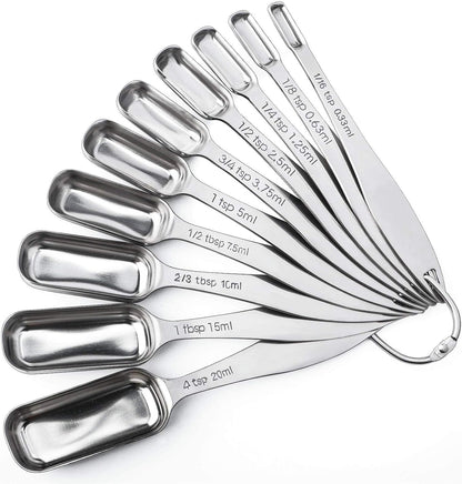FANGSUN Stainless Steel Measuring Spoons, Narrow Design