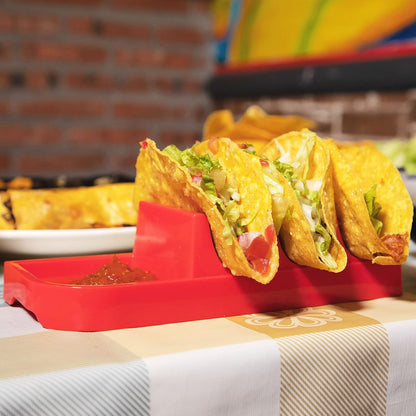 Taco Holder Stand, Taco Bar Serving Set for a Party 4 Taco Holders Nachos Tortilla Taco Serving Platter Stackable Tuesday Kit, Taco Night
