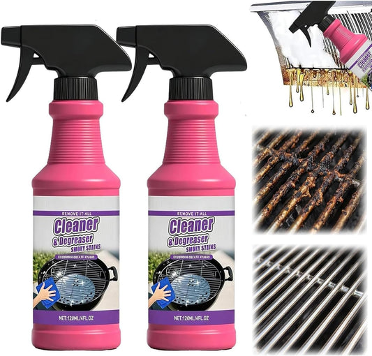 Fast Acting Heavy Duty Grill Degreaser Spray, 2026 New BBQ Grill Cleaner, Multi Functional Grease Remover for Outdoor Grill Easy-to-Use Heavy Duty Stain Remover for Carbon Grease Kitchen Backyard BBQ