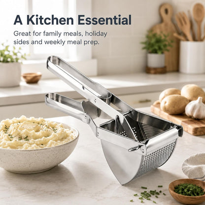 22 oz Potato Ricer & Masher, Heavy Duty Large Food Masher Stainless Steel