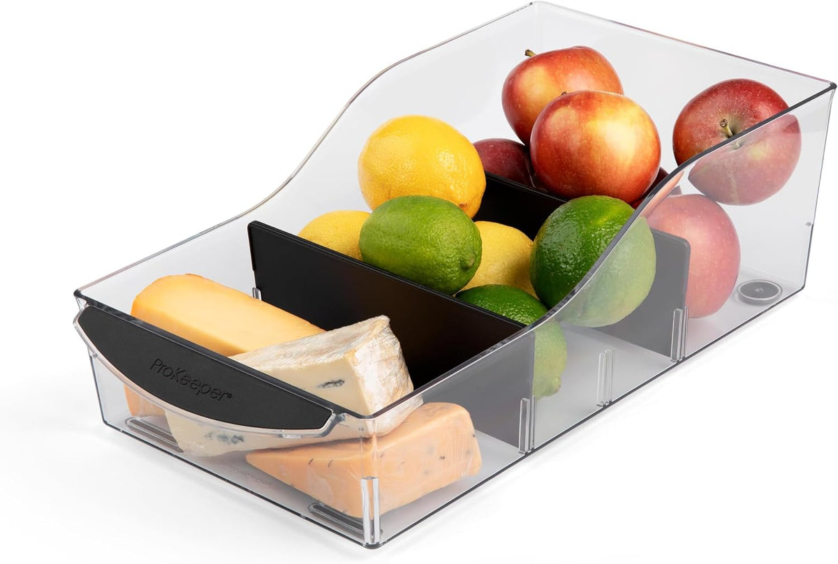 Progressive ProKeeper+ Pantry & Refrigerator Storage Containers – Modular Bins and Organizers (Narrow Stackable Bin, 16.1"L x 4.0"W x 3.6"H)