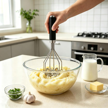 Stainless Steel Potato Masher Kitchen Tools for Potatoes, Veggies, Eggs