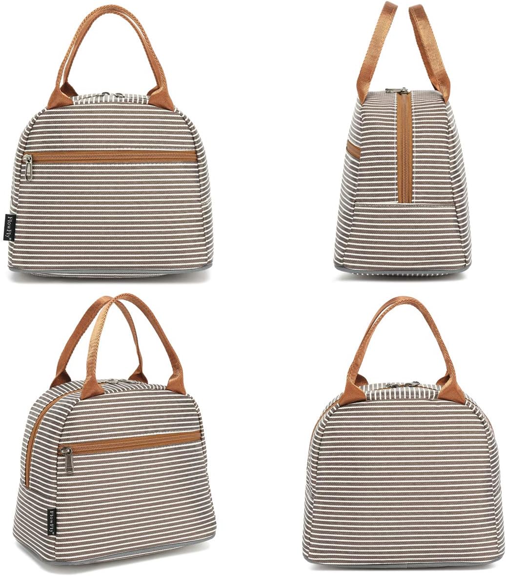 FlowFly Insulated Lunch Cooler Bag - Tote Bag Organizer for Women/Men, Black - Colors B