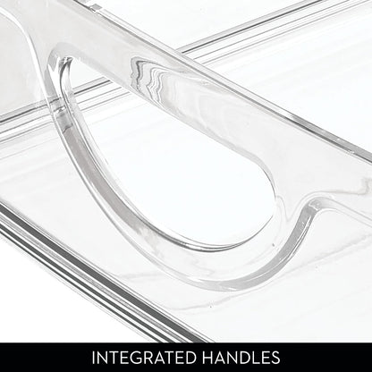 iDesign Plastic Stackable Pantry Bin - Storage Bin with Handles for Cabinets or Fridge - Set of 2 - Clear