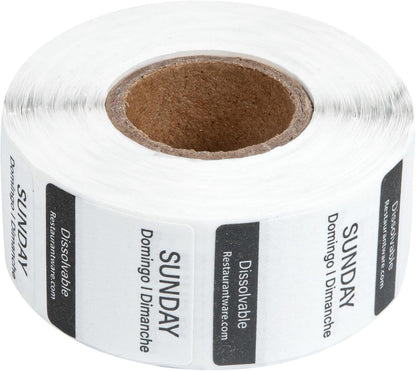 Restaurantware RW Smart 1 Inch x 1 Inch Food Rotation Labels 500 Dissolvable Food Safety Labels - Premium Trilingual Green Paper Day Of The Week Labels For Food Storage Or Prep Friday