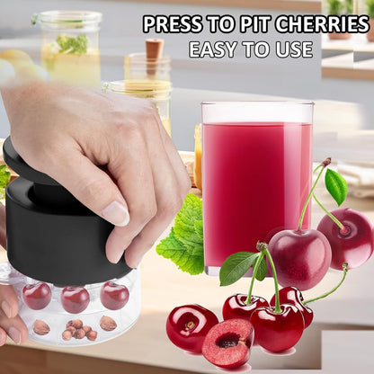Cherry Pitter Tool,Cherry Pitter Cherry Stone Remover Tool for Making Cherry Jam Cherries Corer Pitter Tool，Cherry Pitter Olive Pitter with Space-Saving Lock Design, Black