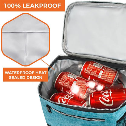 opux Insulated Lunch Box Men Women, Lunch Bag for Work School, Leakproof Soft Cooler Tote Adult, Large Lunch Pail Kids Boys Girls, Picnic Beach Food Bag with Shoulder Strap, Purple Floral