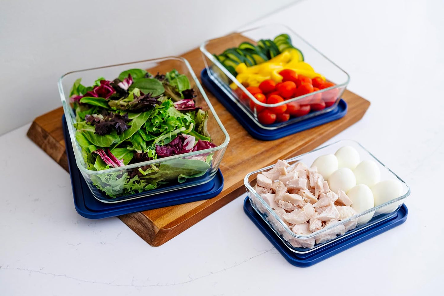 DURA LIVING 4-Piece Glass Food Storage Container (2 Containers + 2 Lids) | 6.55-Cup Rectangular, Leakproof | Microwave, Freezer, Oven & Dishwasher Safe | Ideal for Meal Prep & Pantry Organization