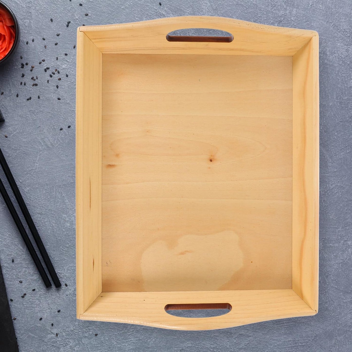 STOBAZA Wooden Serving Tray Rectangular Fruit and Snack Storage Elegant Decor for Home