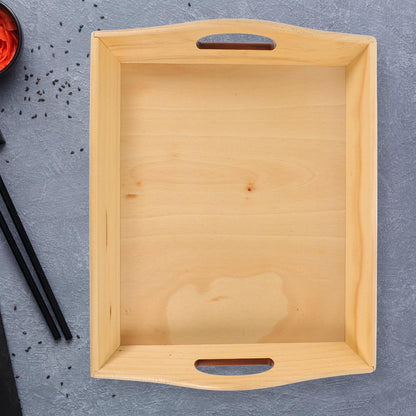 STOBAZA Wooden Serving Tray Rectangular Fruit and Snack Storage Elegant Decor for Home