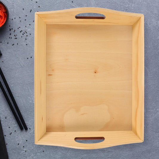 STOBAZA Wooden Serving Tray Rectangular Fruit and Snack Storage Elegant Decor for Home