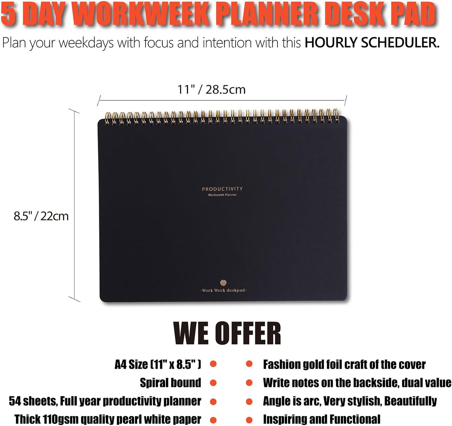 Weekly Meal Planner with Recipes and Grocery List Magnetic Notepad For Fridge - 8.5x11'' Menu Planning Pad With 54 Sheets Tear Off Shopping List For Family Dinner Menu and Meal Prep Planning