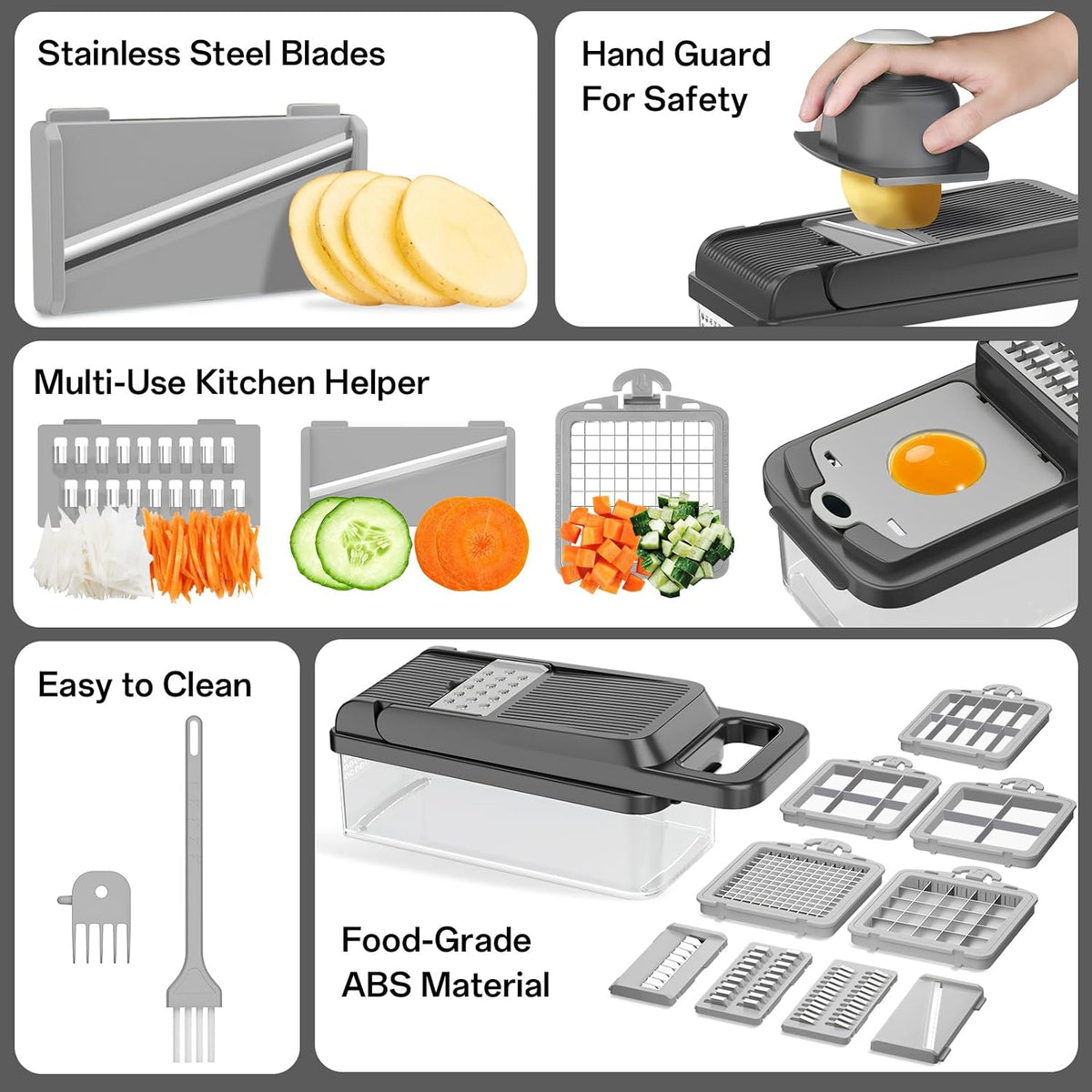 HomeHacks Veggie Chopper Vegetable Cutter, 12 in 1 Kitchen Gadget, Green