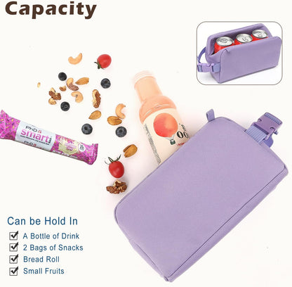 FlowFly Small Insulated Lunch box Portable Soft Bag Mini Cooler Thermal Meal Tote Kit with Handle for Work & School, Black