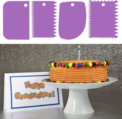 Cake Scraper, 6 Pcs Cake Smoother Scraper, Dough Scraper Blue