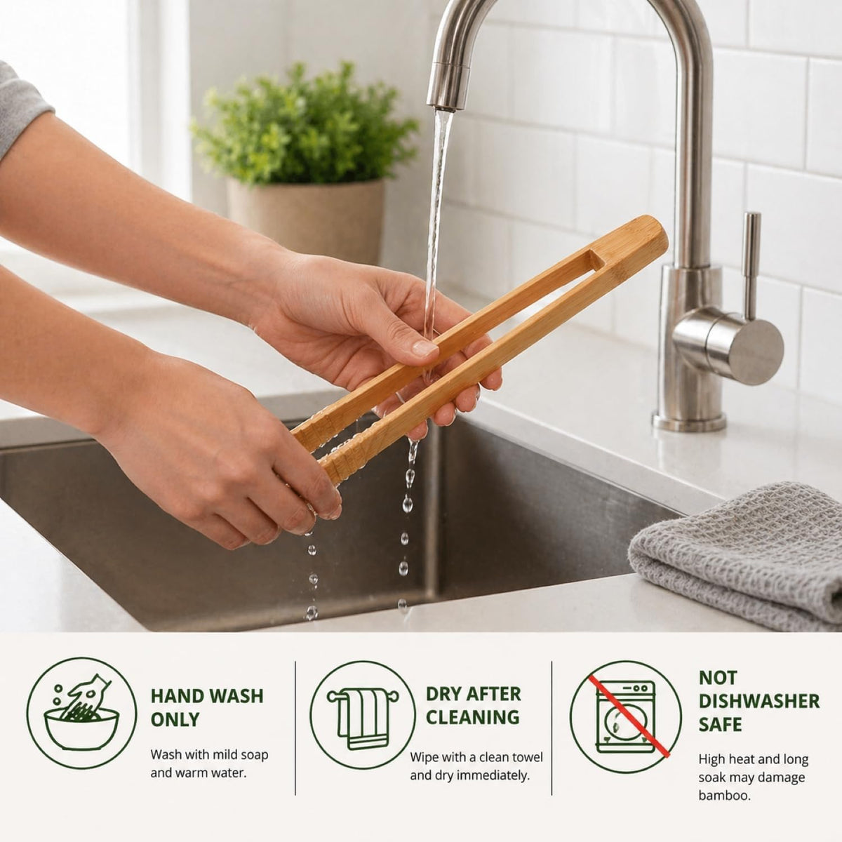 I-MART 2 Pack 12-Inch Bamboo Toaster Tongs, Wooden Toast Tongs for Cooking, Reusable and Safe Bamboo Kitchen Utensils for Bread, Bacon, Muffins, Bagels