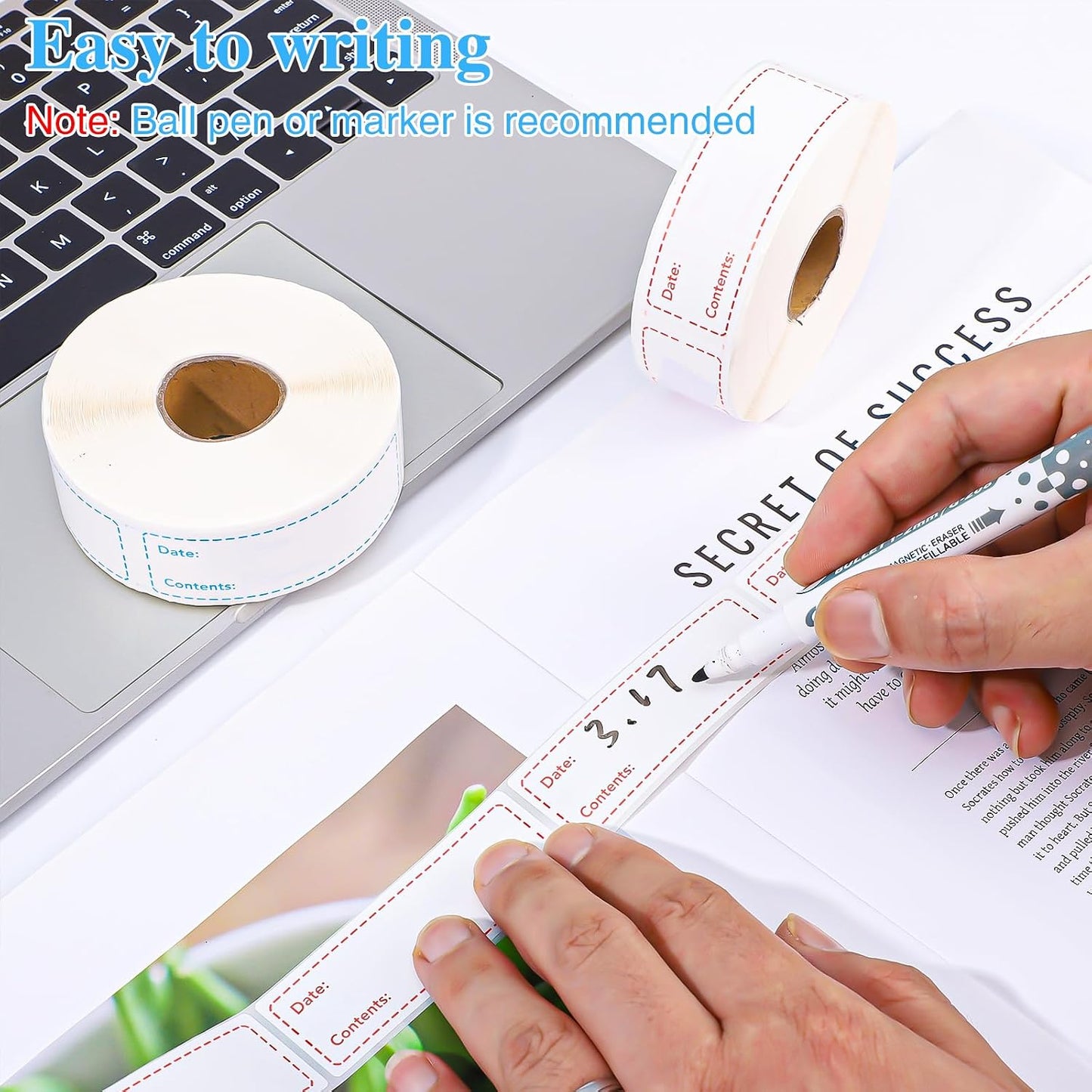 1000Pcs Removable Freezer Labels,1 x 3 Inch Food Labels for Food Containers Food Date Stickers Refrigerator Food Storage Labels Easy Clean No Residue