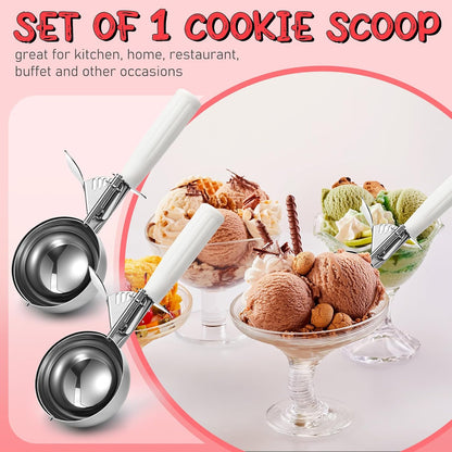Reallnaive Ice Cream Scooper with Trigger, 4 oz, Gray