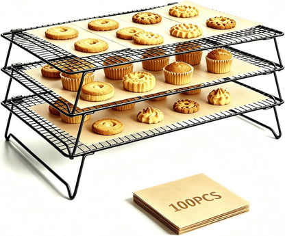 Lanxiu Cooling Racks for Cooking and Baking, 3 Pcs Wire Cooling Rack(Black)