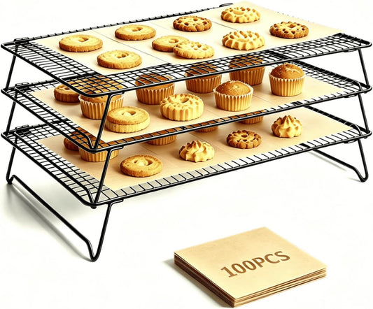 Lanxiu Cooling Racks for Cooking and Baking, 3 Pcs Wire Cooling Rack(Black)