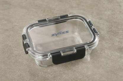 Zyliss Glass Food Storage Container 12.5oz, Shatter Resistant Borosilicate Glass, Airtight Leakproof Tritan Lid, BPA Free, Microwave, Freezer & Dishwasher Safe