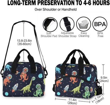 Colorful Leopard Insulated Lunch Bag Rainbow Animals Skin Print Reusable Cooler Lunch Tote Box with Shoulder Strap for Work Picnic School Beach