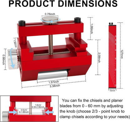 Chisel Sharpening Kit with Honing Guide & 400/1000 Grit Diamond Stone
