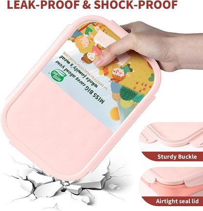 MISS BIG® Bento Box,Bento Box Adult,Lunch Box,Leak Proof Lunch Containers,No BPAs and No Chemical Dyes Bento Lunch Box,Dishwasher and Microwave Safe Lunch Containers for Adults(1900ml Gray)