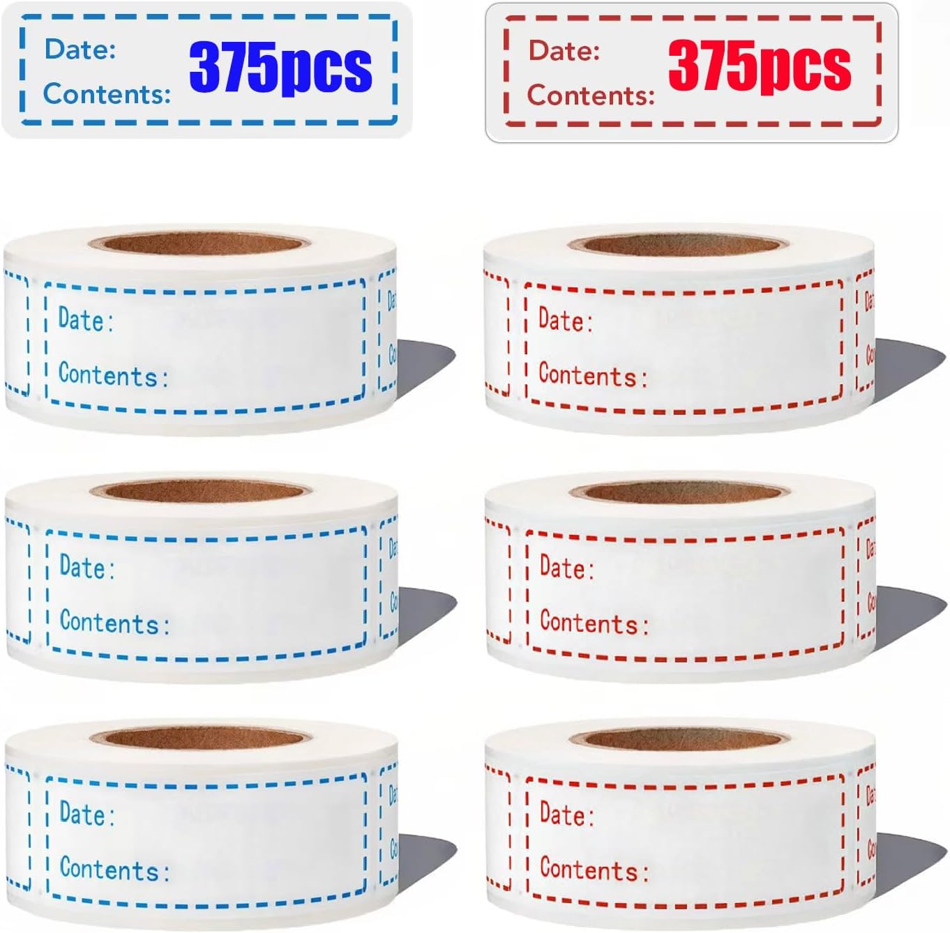 250Pcs Removable Freezer Labels,1 x 3 Inch Food Stickers for Food Containers Food Date Labels Refrigerator Food Storage Stickers Easy Clean No Residue, 2 Colors