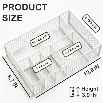 Paper Plate Organizer for Countertop - Metal Utensil Caddy Silverware Holder Cutlery Flatware Plastic Spoon Fork Plates Napkins Cup Storage Dispenser Party Picnic Essentials Camping Supplies