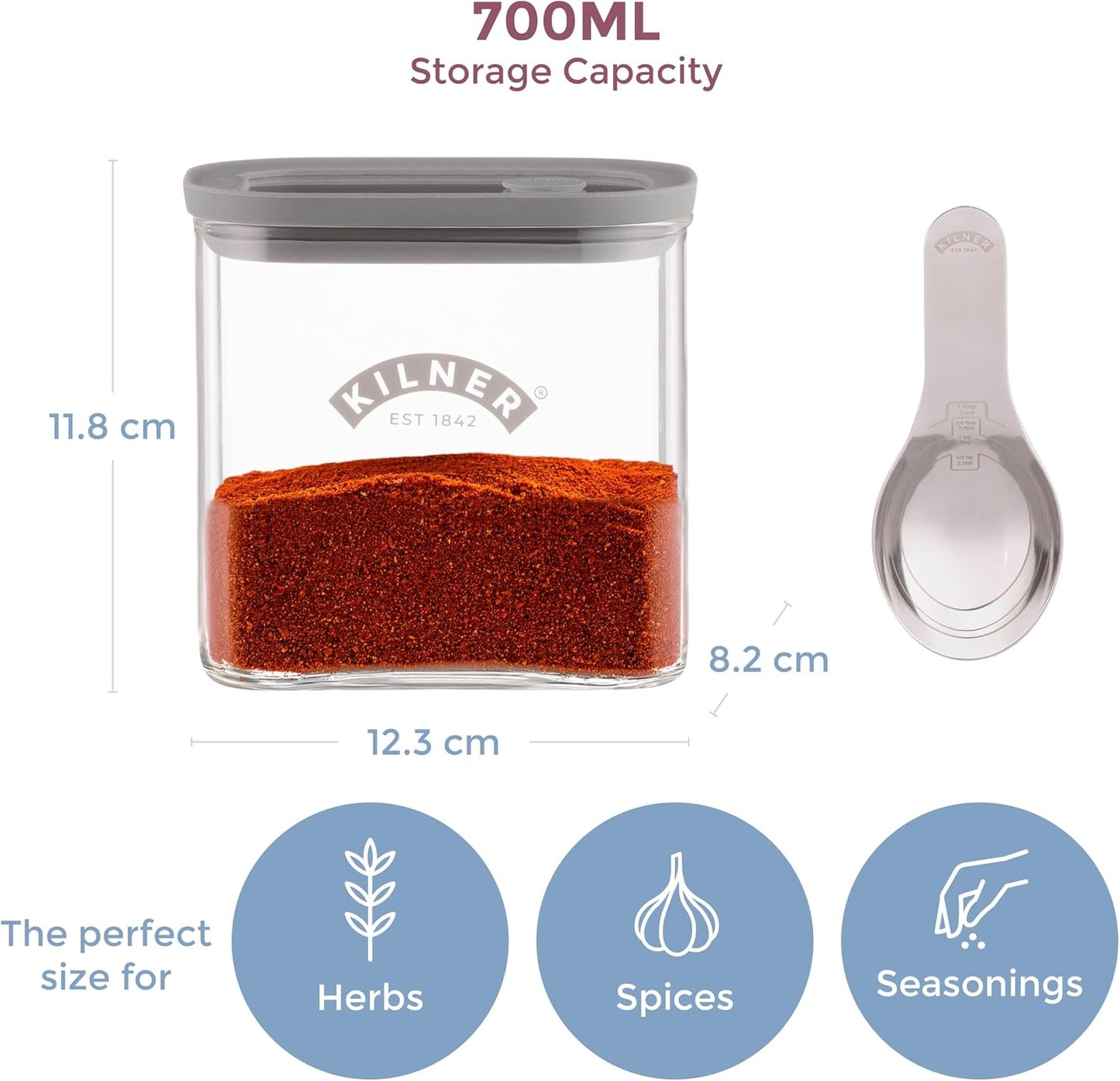 Kilner 3 Litre Glass Cereal Dispenser | Storage Jar with Airtight Glass & Silicone Lid | Easy-Pour Spout for Mess-Free Serving | Food Dispenser for Cornflakes, Beans, Granola and Pet Food