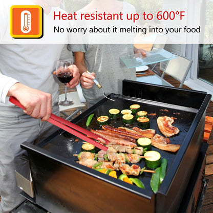 2PCS Silicone Trivet Tongs Anti-slip, 11.8" Silicone Kitchen Tong, Toast Tongs for Cooking, Long BBQ Grilling Tong for Toaster, Pan Fried Steak, Barbecue and Salad.