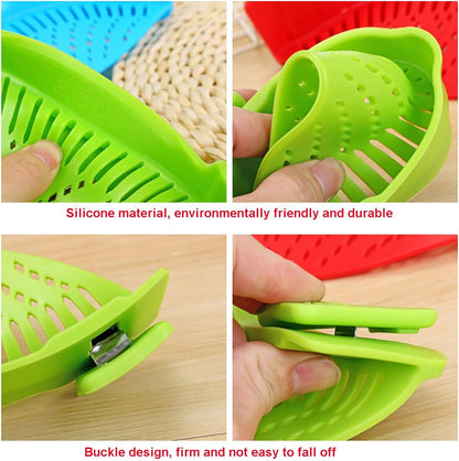 Snap Strainer Clip-on for Pots Pans, Clip on Pot Strainer