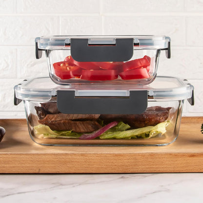 UMEIED Glass Meal Prep Containers - 10 Pack Glass Food Storage Containers with Lids for Lunch, On-the-Go, Leftovers, Pantry Organization - Microwave, Oven, Freezer, and Dishwasher Safe