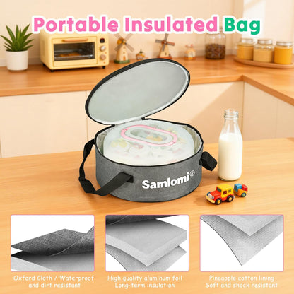 Cake Carrier with Lid and Handle, Bpa-Free Cake Holder with Lid for 10 Inch Round Cake Carrier with 10 pcs Round Golden Cake Boards and Portable Insulated Bag & Two Boxes of Cupcake Paper Liners