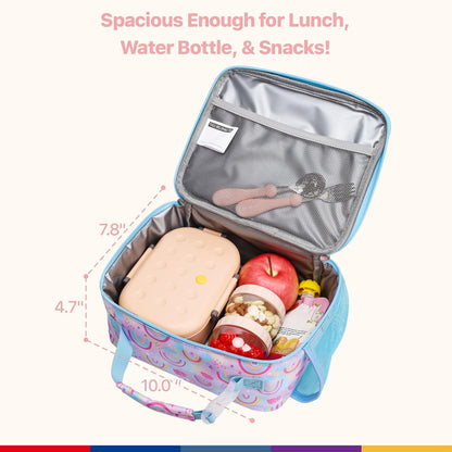 Bagseri Kids Lunch Bag Boys - Thermal Insulated Lunch Box Tote with Water Bottle Holder, Reusable Leak-Proof Kids Lunch Box for Daycare & School, Black Dinosaur (Containers Not Included)
