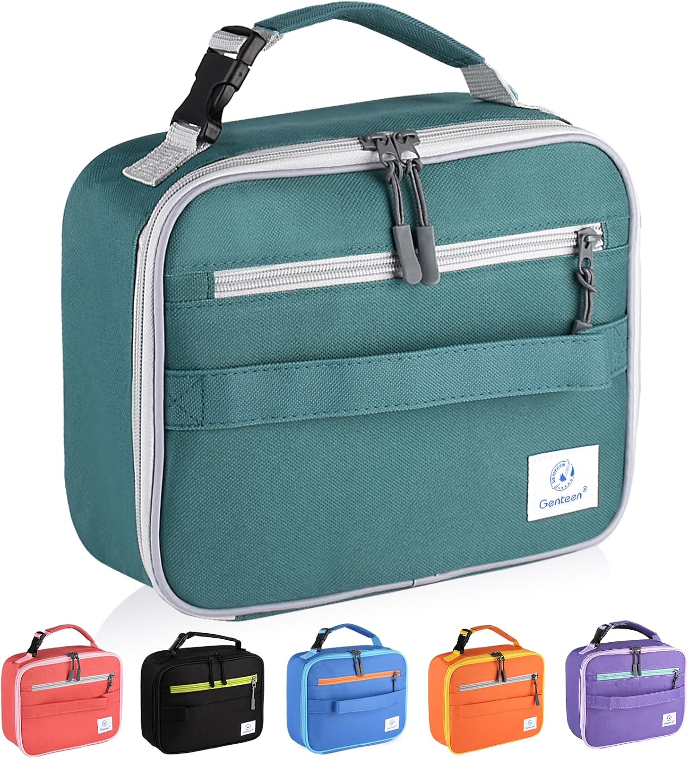 Genteen Lunch Box Kids, Insulated Lunch Bag Kids Boys Girls Back to School, Soft Lunch Box for Men Reusable Lunchbox for Office,Outdoor,School (Black)