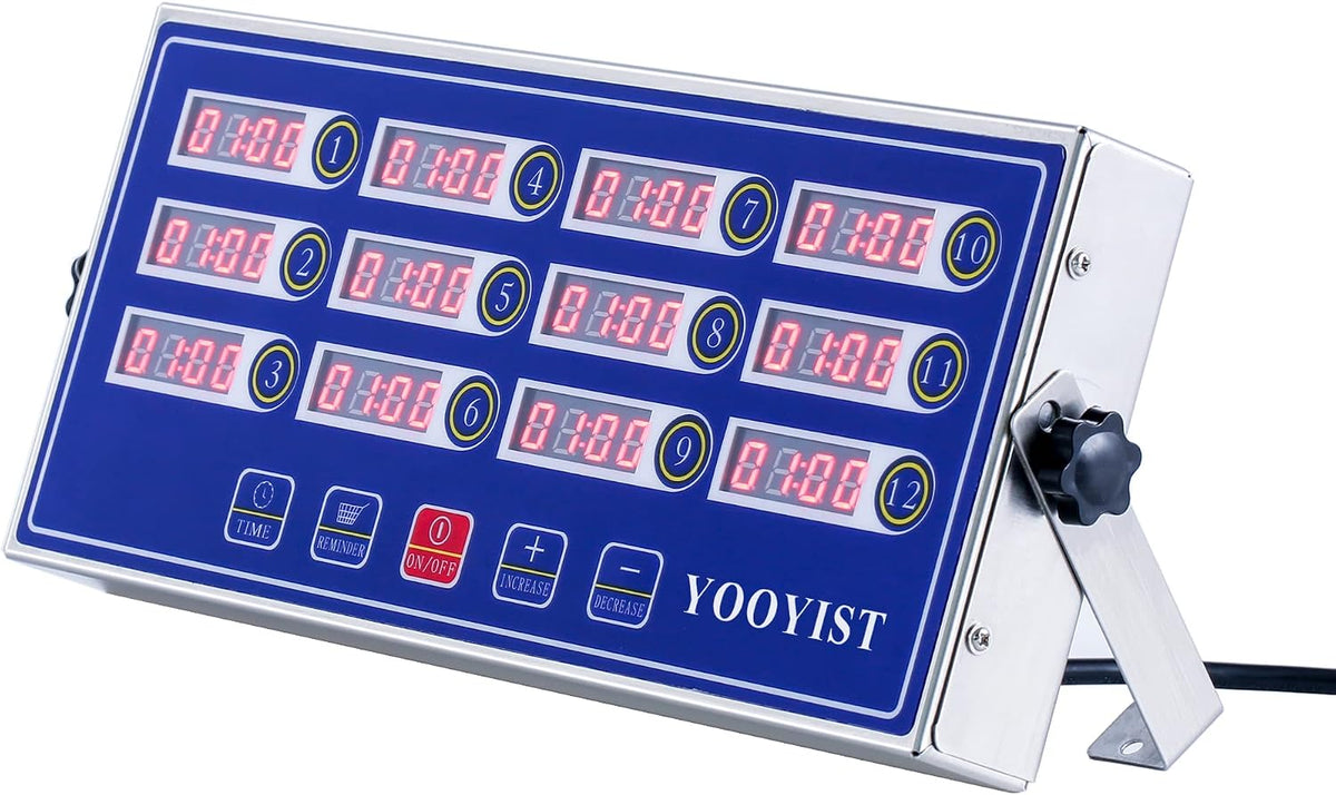 Commercial Kitchen Timer 12 Channel Digital Loud Alarm Cook Timer