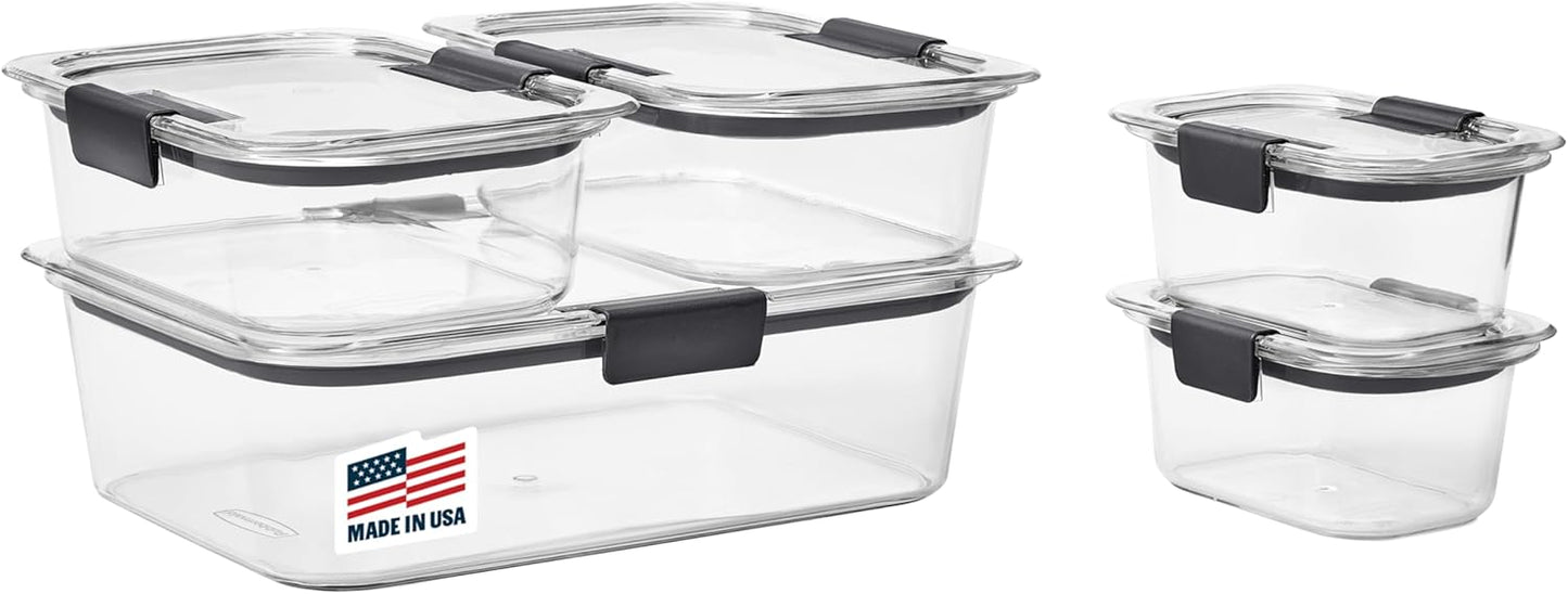 Rubbermaid Brilliance BPA Free 44-Piece Food Storage Containers Set Airtight Leak-Proof with Lids for Meal Prep Lunch and Leftovers
