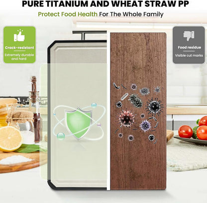 Titanium Cutting Board, Double Sided Pure Titanium Chopping Board, 16”×10”