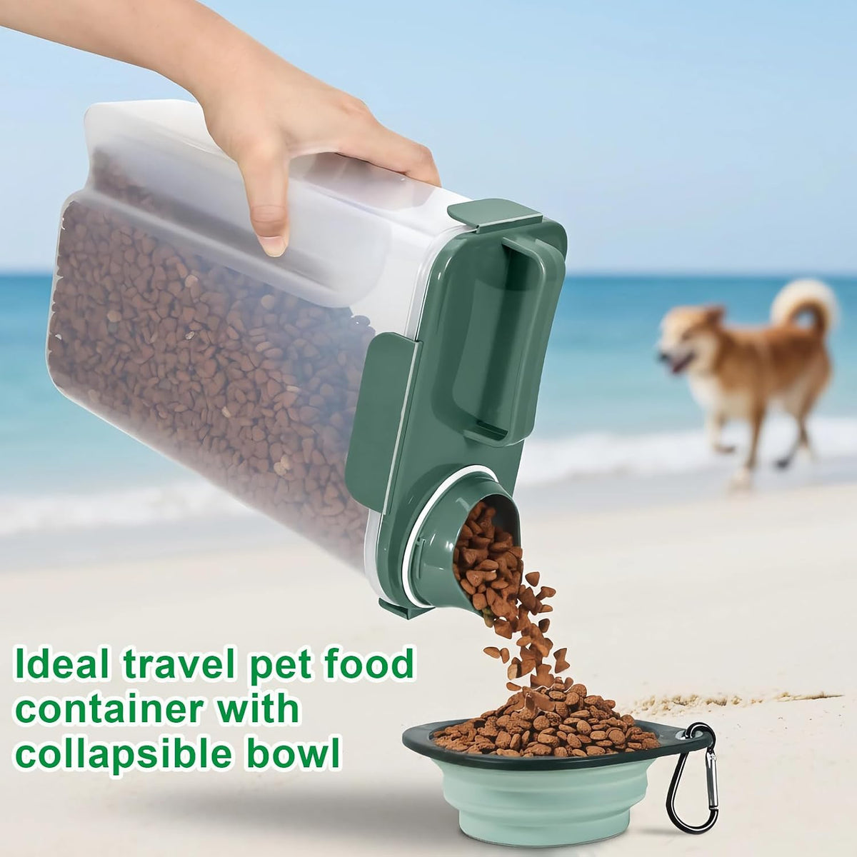 TBMax Pet Food Storage Containers 2 Pack 8-10 Lbs Airtight Dog Food Container Dispenser with Large Spout & Portable Handle, Travel Dog Treat Cat Food Storage Bin Bird Seed Container
