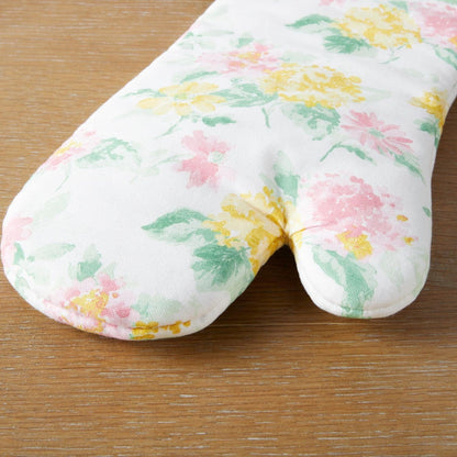 Martha Stewart Amber Floral Oven Mitt & Pot Holder Set 2-Pack, Blue/Green, OM: 7"x13" & PH: 7"x10"