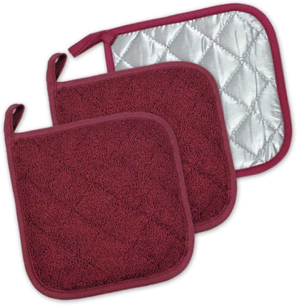 DII Basic Terry Collection Quilted 100% Cotton, Potholder, Nautical Blue
